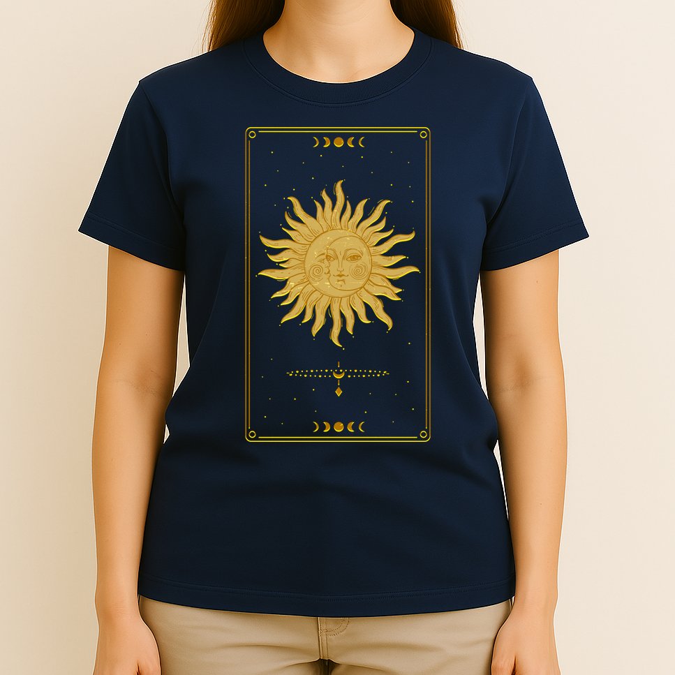Vintage Retro Sun and Moon Tarot Card T-Shirt