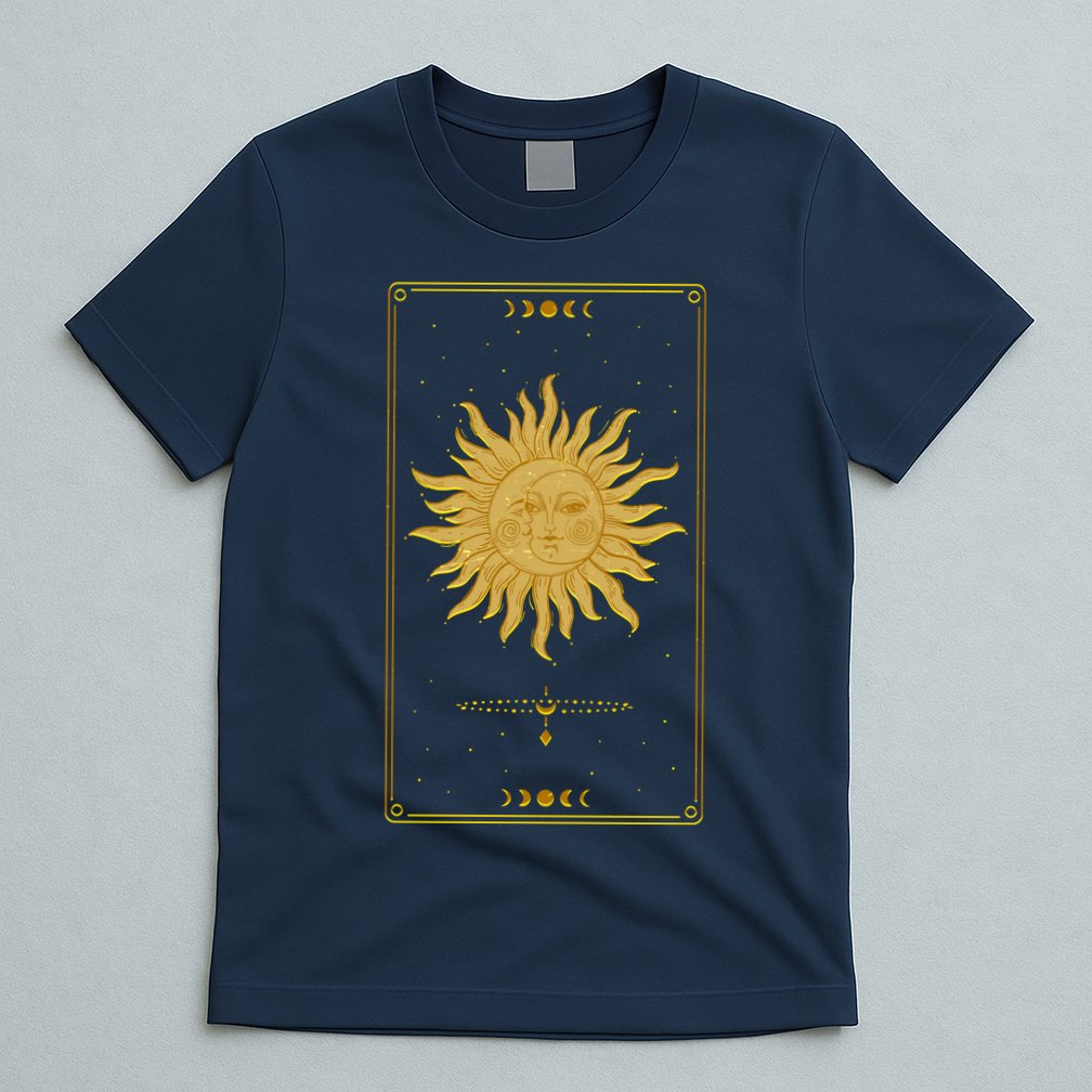 Vintage Retro Sun and Moon Tarot Card T-Shirt