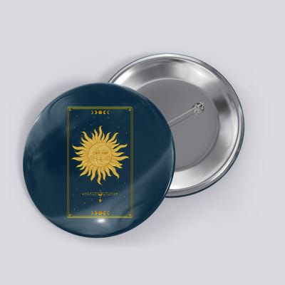 Vintage Retro Sun and Moon Tarot Card Button