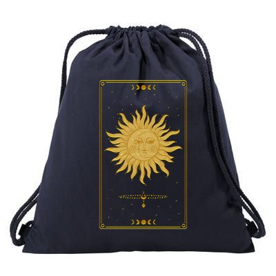 Vintage Retro Sun and Moon Tarot Card Drawstring Bag