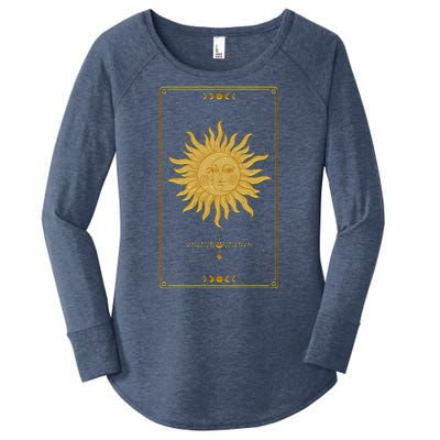 Vintage Retro Sun and Moon Tarot Card Women's Perfect Tri Tunic Long Sleeve Shirt