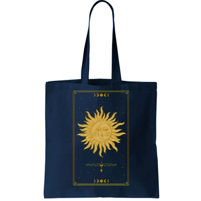 Vintage Retro Sun and Moon Tarot Card Tote Bag