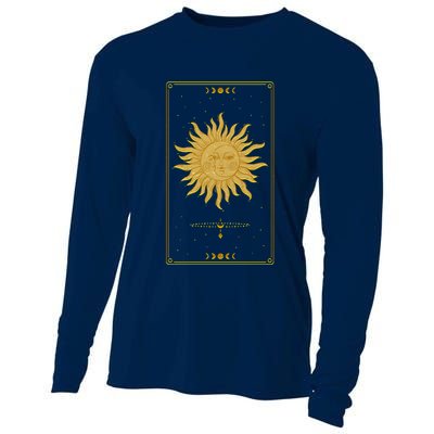 Vintage Retro Sun and Moon Tarot Card Cooling Performance Long Sleeve Crew