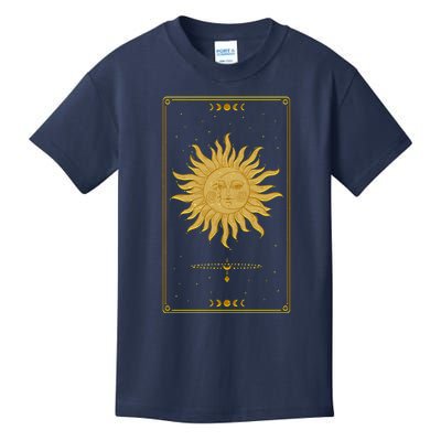 Vintage Retro Sun and Moon Tarot Card Kids T-Shirt