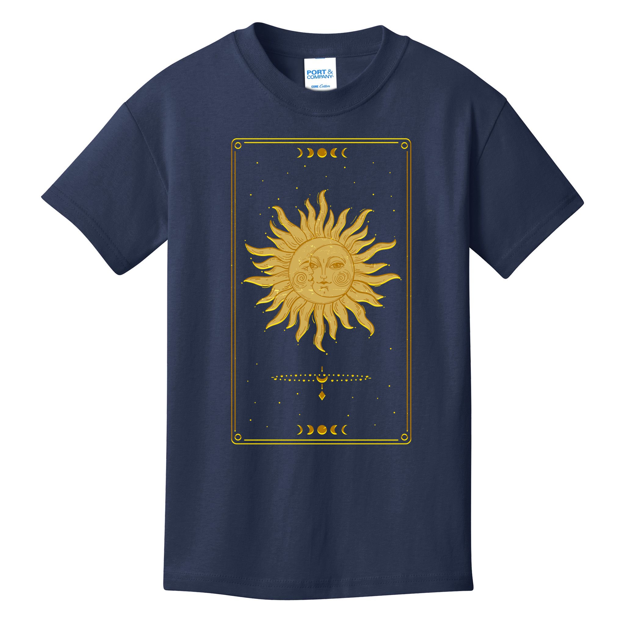 Vintage Retro Sun and Moon Tarot Card Kids T-Shirt