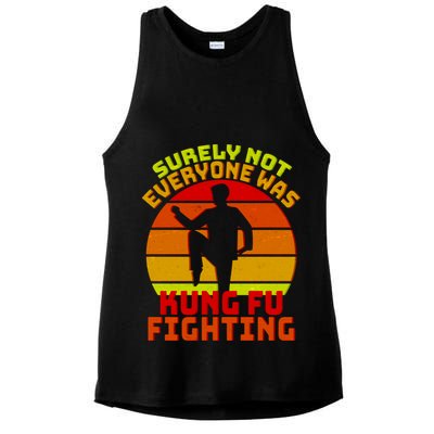Vintage Retro Surely Not Everyone Was Kung Fu Fighting Ladies PosiCharge Tri-Blend Wicking Tank