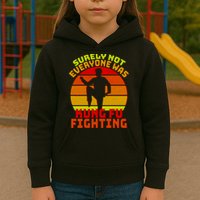 Vintage Retro Surely Not Everyone Was Kung Fu Fighting Kids Hoodie
