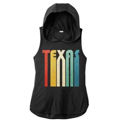 Vintage Retro Texas Ladies PosiCharge Tri-Blend Wicking Draft Hoodie Tank