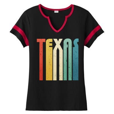 Vintage Retro Texas Ladies Halftime Notch Neck Tee