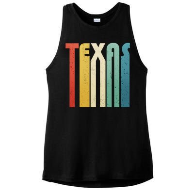 Vintage Retro Texas Ladies PosiCharge Tri-Blend Wicking Tank