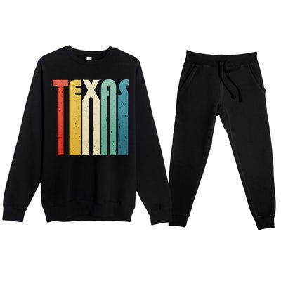 Vintage Retro Texas Premium Crewneck Sweatsuit Set