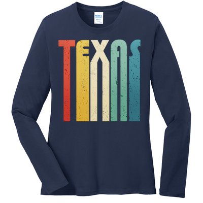 Vintage Retro Texas Ladies Long Sleeve Shirt