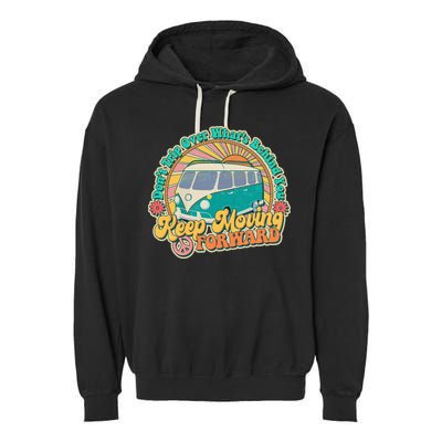 Vintage Retro VW Bus Keep Moving Forward Sunshine Garment-Dyed Fleece Hoodie