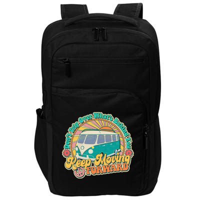 Vintage Retro VW Bus Keep Moving Forward Sunshine Impact Tech Backpack