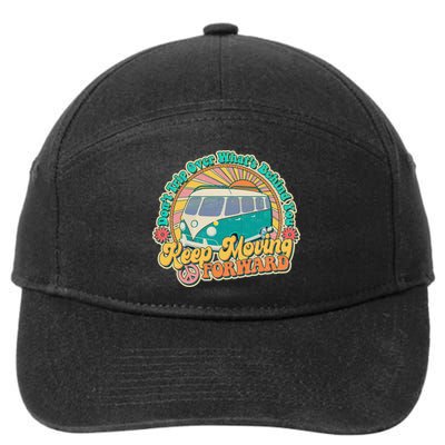Vintage Retro VW Bus Keep Moving Forward Sunshine 7-Panel Snapback Hat