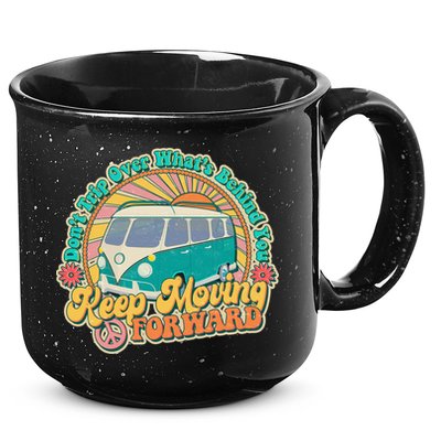 Vintage Retro VW Bus Keep Moving Forward Sunshine 15oz Campfire Ceramic Mug