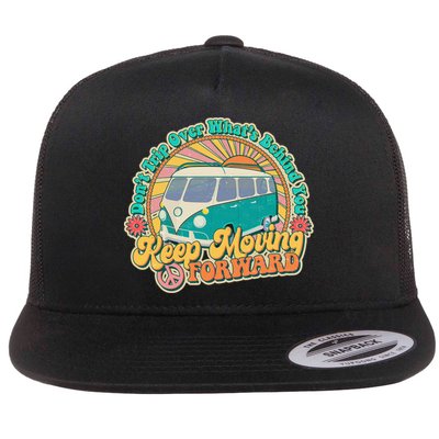 Vintage Retro VW Bus Keep Moving Forward Sunshine Flatbill Hat
