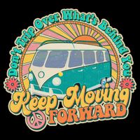 Vintage Retro VW Bus Keep Moving Forward Sunshine 16 in Basic Backpack
