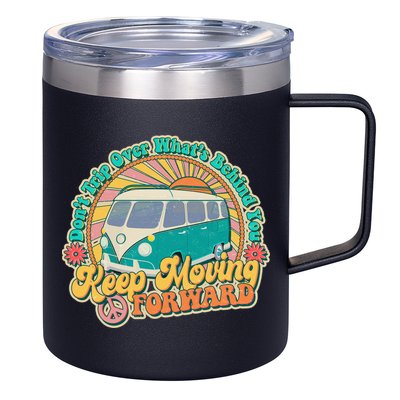 Vintage Retro VW Bus Keep Moving Forward Sunshine 12oz Stainless Steel Coffee Mug