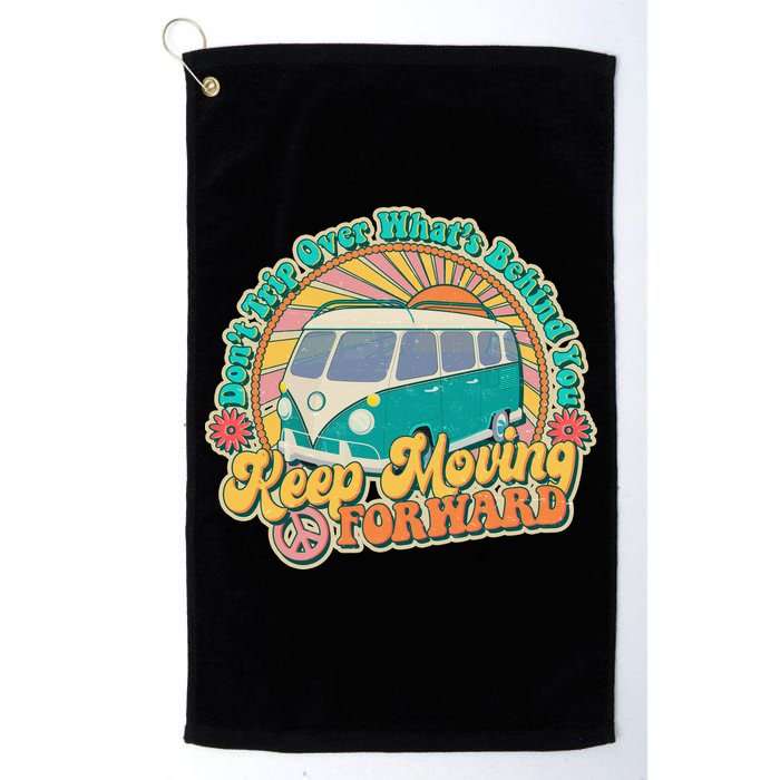 Vintage Retro VW Bus Keep Moving Forward Sunshine Golf Towel