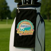 Vintage Retro VW Bus Keep Moving Forward Sunshine Golf Towel