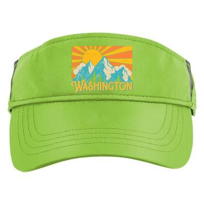 Vintage Retro Washington Sunshine Mountains Adult Drive Performance Visor