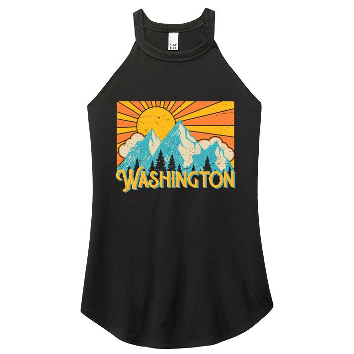 Vintage Retro Washington Sunshine Mountains Women's Perfect Tri Rocker Tank