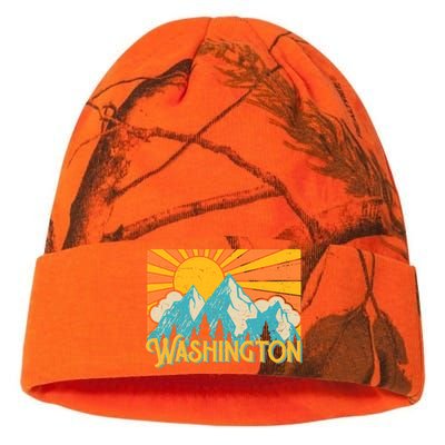 Vintage Retro Washington Sunshine Mountains Kati Licensed 12" Camo Beanie