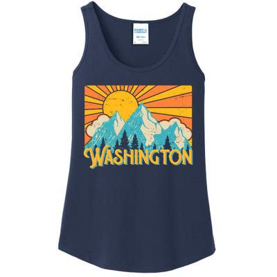 Vintage Retro Washington Sunshine Mountains Ladies Essential Tank