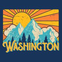 Vintage Retro Washington Sunshine Mountains Poster