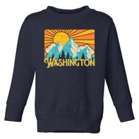 Vintage Retro Washington Sunshine Mountains Toddler Sweatshirt