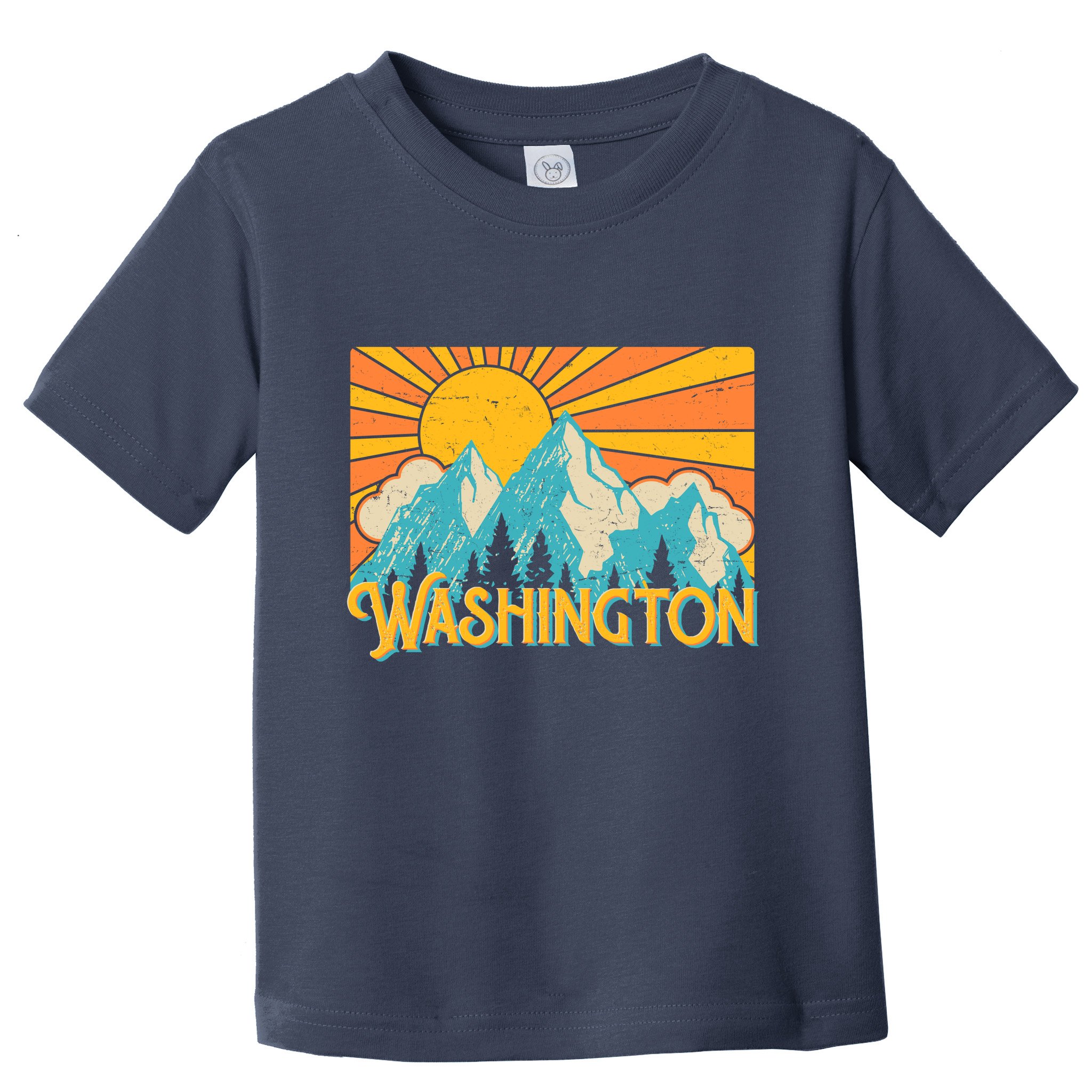 Vintage Retro Washington Sunshine Mountains Toddler T-Shirt