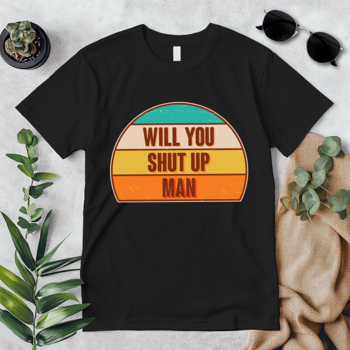 Vintage Retro Will You Shut Up Man Biden Vs Trump Debate Premium T-Shirt