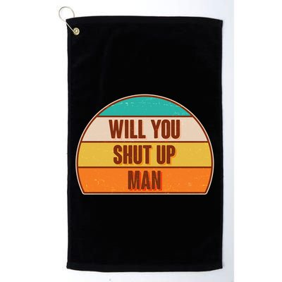 Vintage Retro Will You Shut Up Man Biden Vs Trump Debate Golf Towel