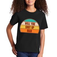 Vintage Retro Will You Shut Up Man Biden Vs Trump Debate Kids T-Shirt