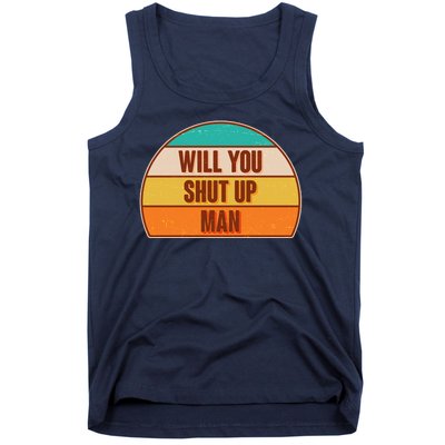 Vintage Retro Will You Shut Up Man Biden Vs Trump Debate Tank Top