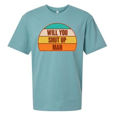 Vintage Retro Will You Shut Up Man Biden Vs Trump Debate Sueded Cloud Jersey T-Shirt