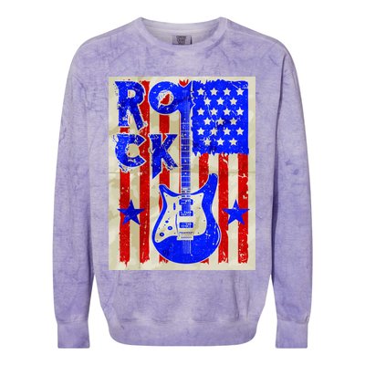 Vintage Rock Electric Guitar USA Colorblast Crewneck Sweatshirt