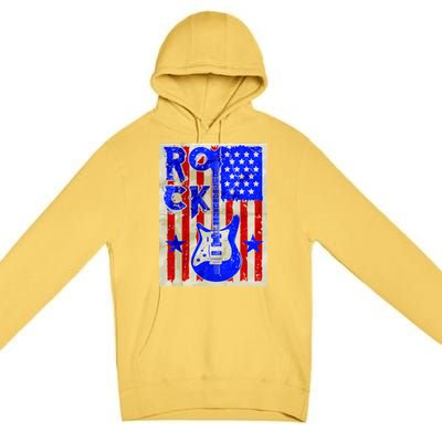 Vintage Rock Electric Guitar USA Premium Pullover Hoodie