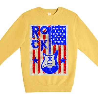 Vintage Rock Electric Guitar USA Premium Crewneck Sweatshirt