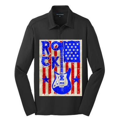 Vintage Rock Electric Guitar USA Silk Touch Performance Long Sleeve Polo