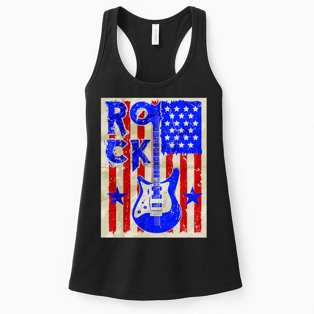 Vintage Rock Electric Guitar USA Womens Tank Top