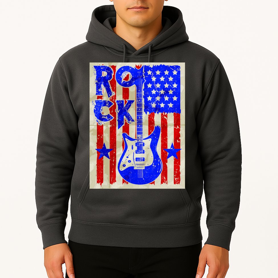 Vintage Rock Electric Guitar USA Hoodie