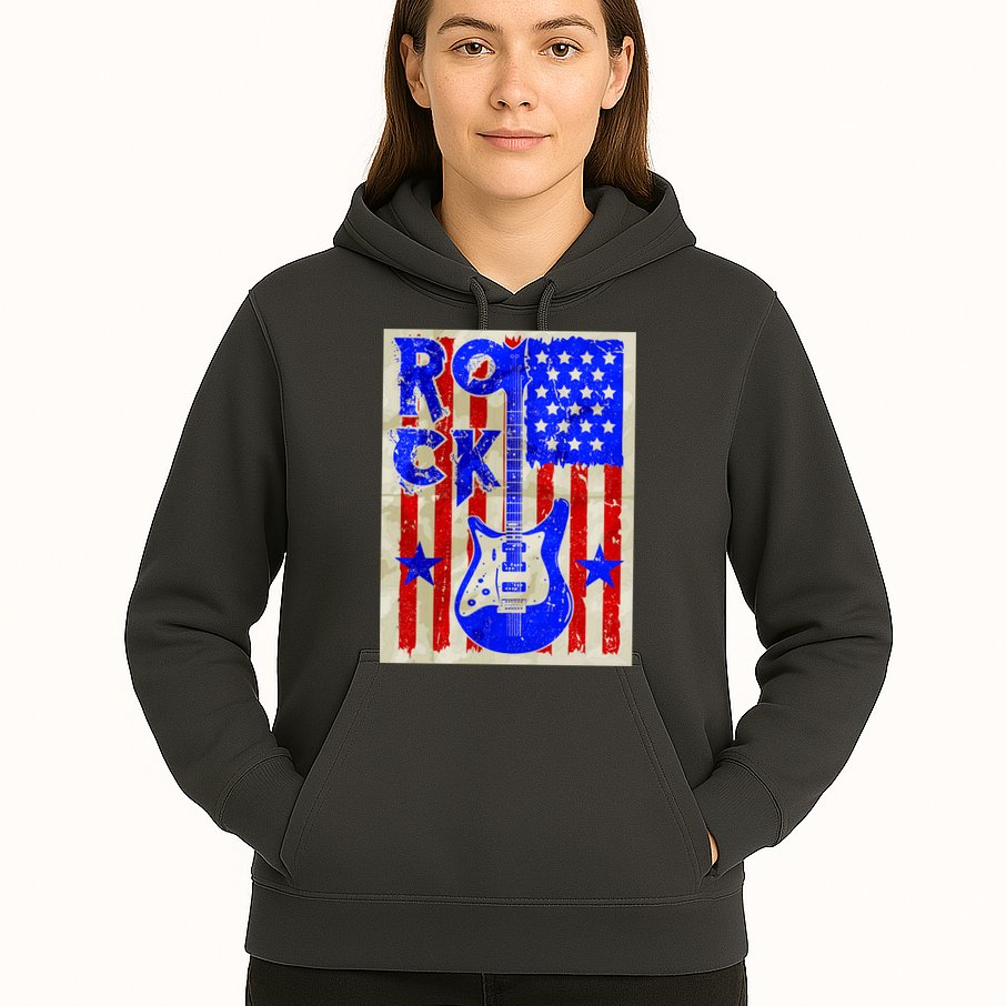Vintage Rock Electric Guitar USA Hoodie