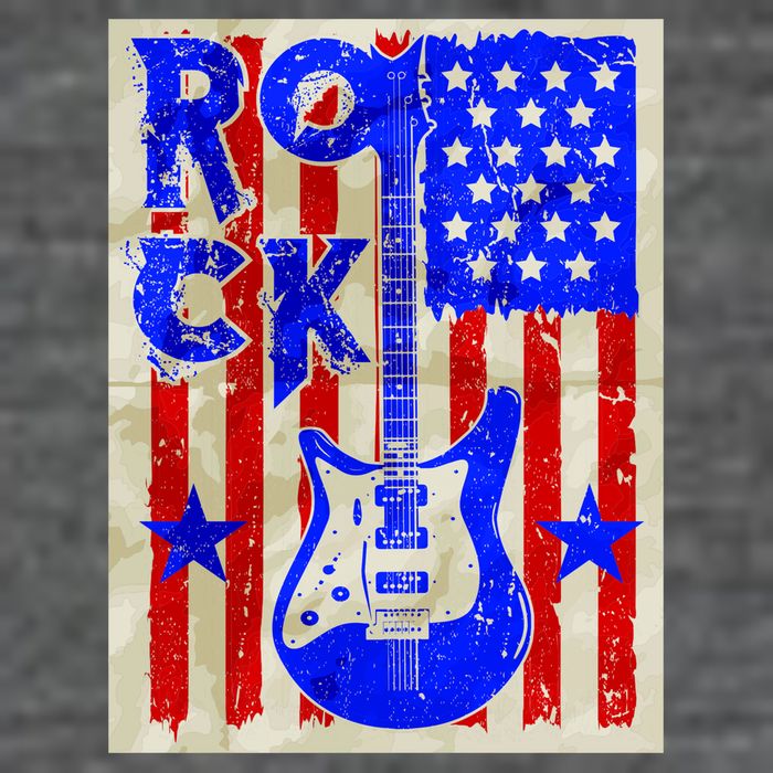 Vintage Rock Electric Guitar USA Hoodie
