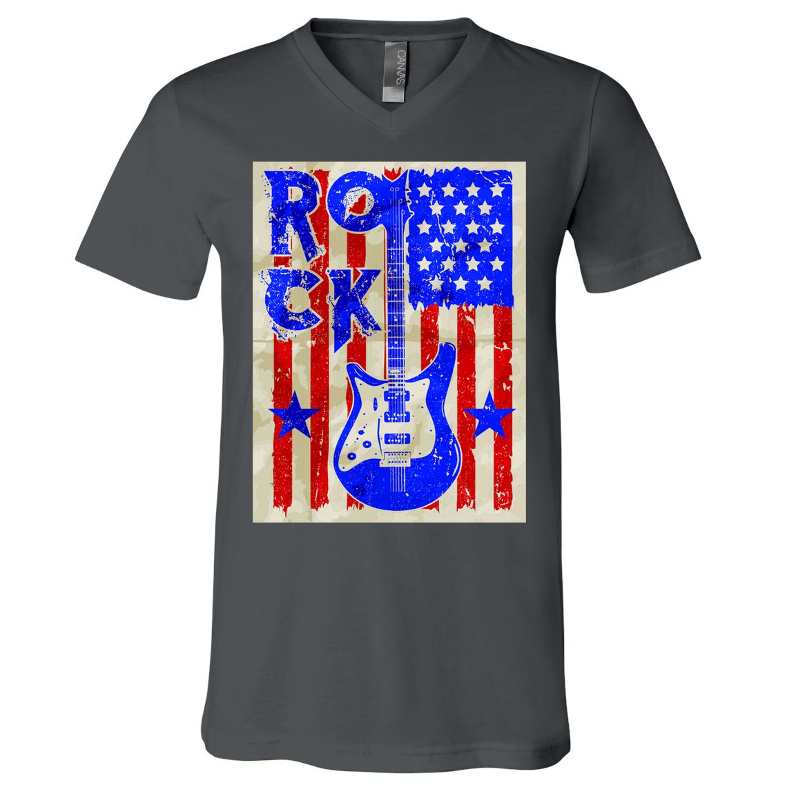 Vintage Rock Electric Guitar USA V-Neck T-Shirt