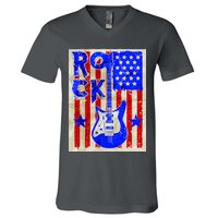 Vintage Rock Electric Guitar USA V-Neck T-Shirt