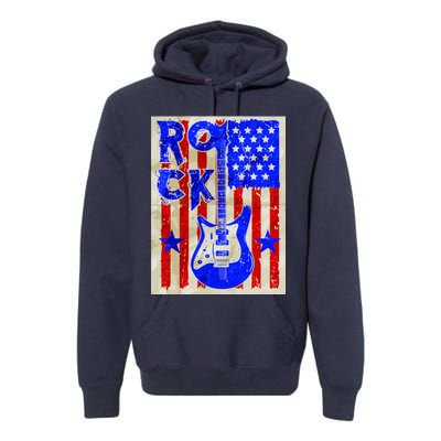 Vintage Rock Electric Guitar USA Premium Hoodie