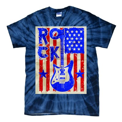 Vintage Rock Electric Guitar USA Tie-Dye T-Shirt