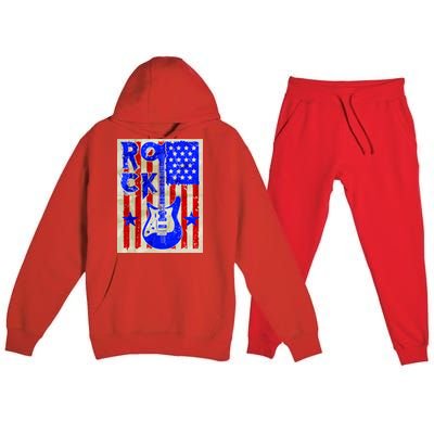 Vintage Rock Electric Guitar USA Premium Hooded Sweatsuit Set